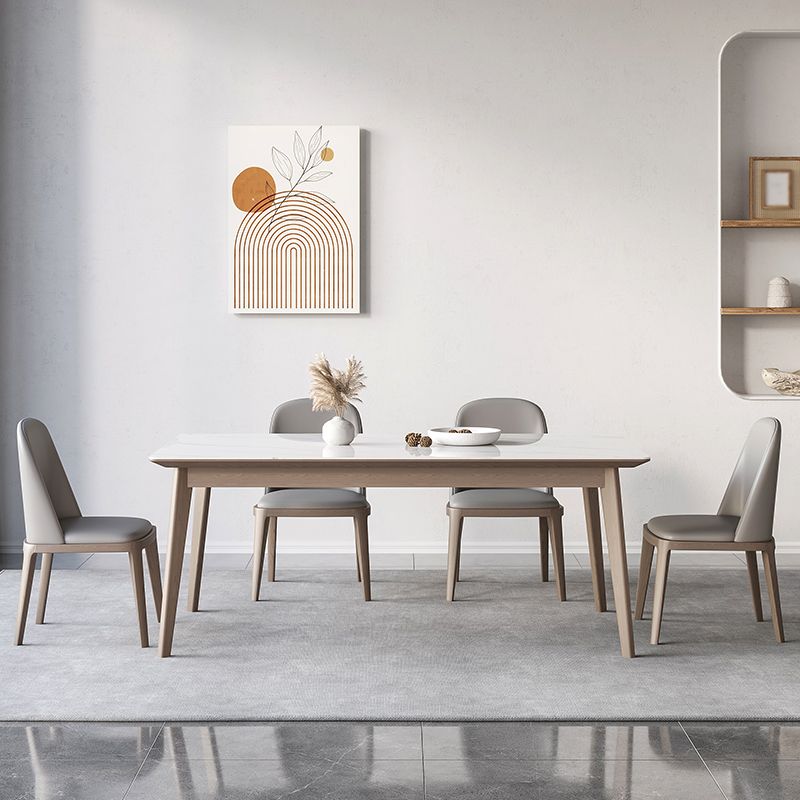 Modern Style Dining Table Sintered Stone 4 Legs Table for Home