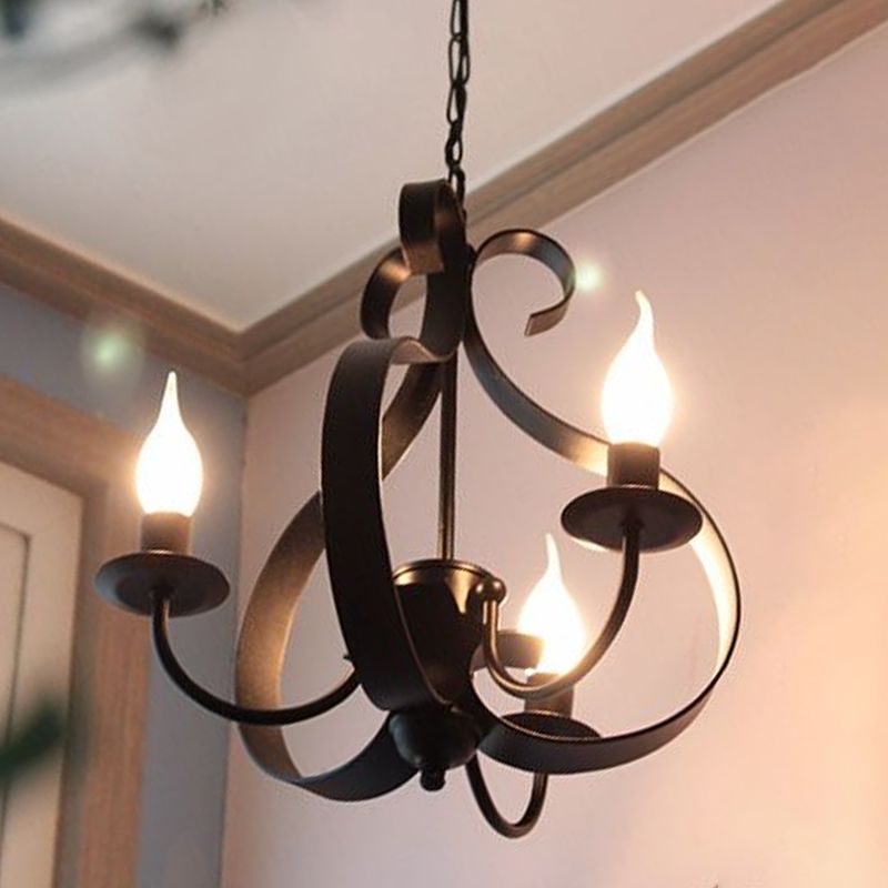 Lumières de lustre uniques traditionnelles Metal 3 Light suspension suspension