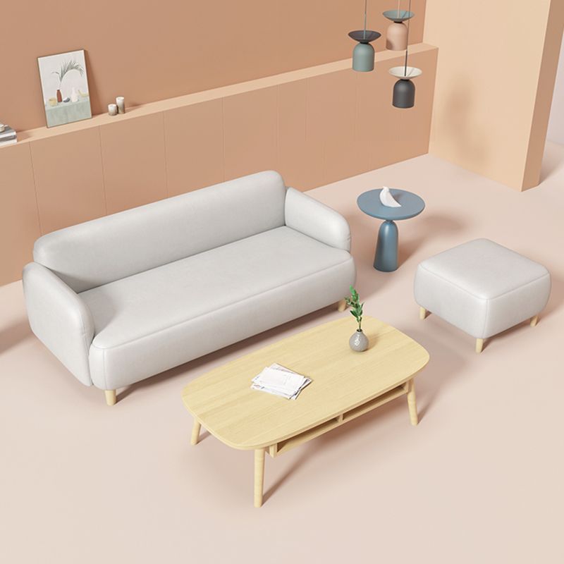 26.37"H Scandinavian Faux Leather Square Arm Stain Resistant Sofa for Apartament