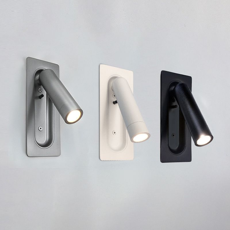 Modern Style Cylinder Shade Wall Sconce Metal 1 Light Reading Sconces for Bedroom