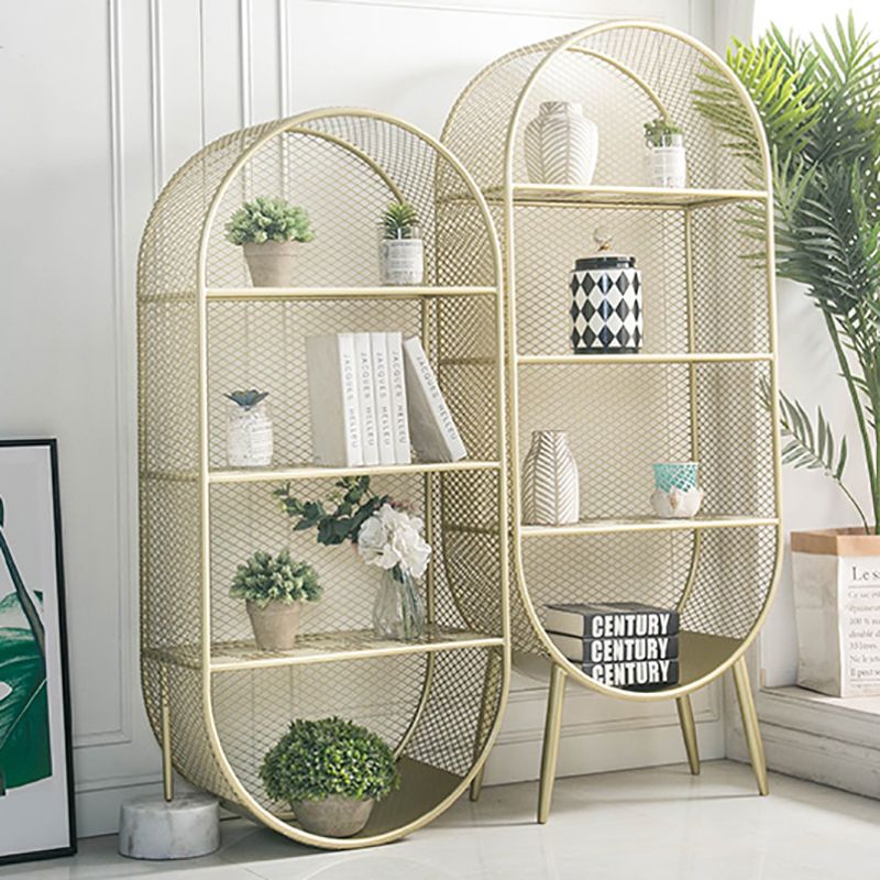 Glam Metal Bookshelf Standard Book Shelf for Home Office 11.8" Wide