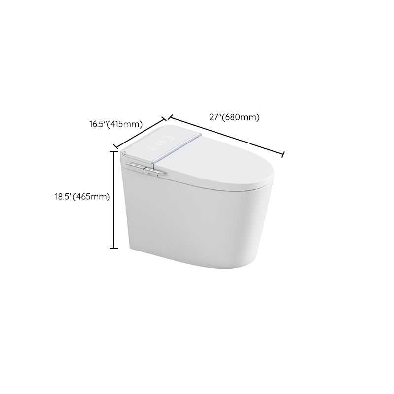 White Smart Toilet Elongated Bidet Seat with Unlimited Warm Water