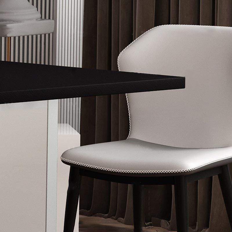 Rectangle Dining Table Stone Dining Table with Acrylic Double Pedestal