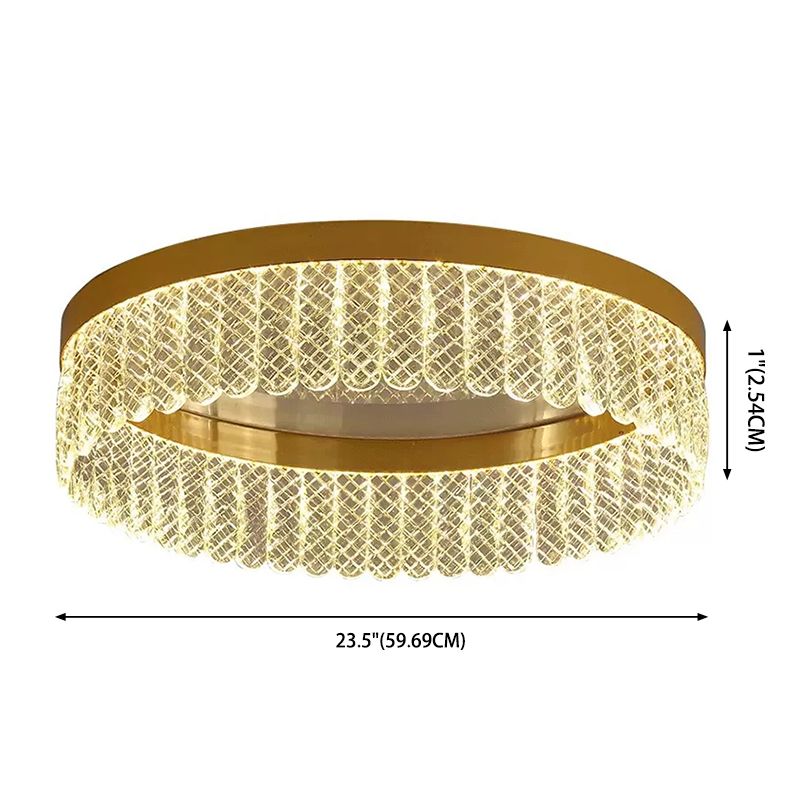 Prismatic Crystal Ring Shaped Flush-Mount Light Eenvoud Gold LED Plafond Fixture voor Slaapkamer
