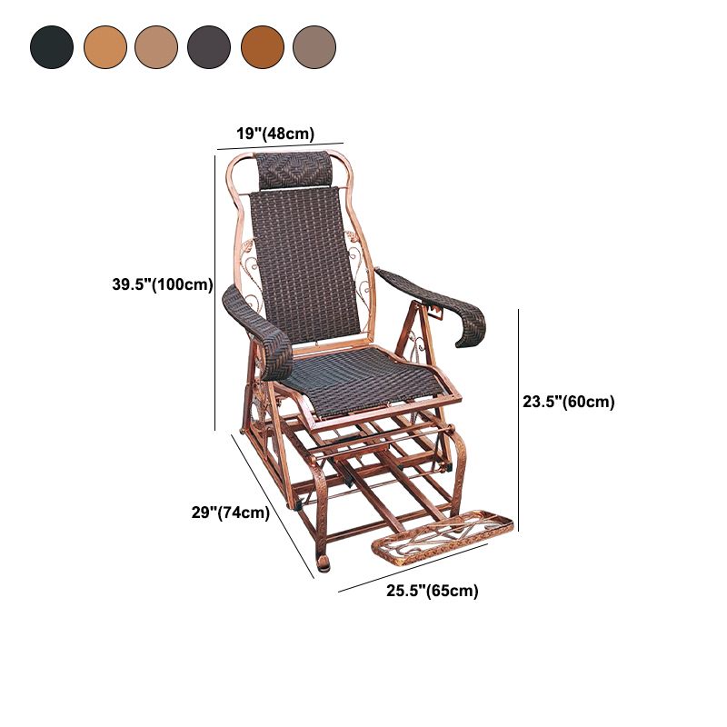Modern Rattan Chair Solid  Color Rocker Chair with Metal Legs