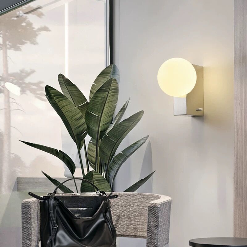 Ball Shape Glass Vanity Sconce Light Modern Style 1-Light Vanity Mirror Lights