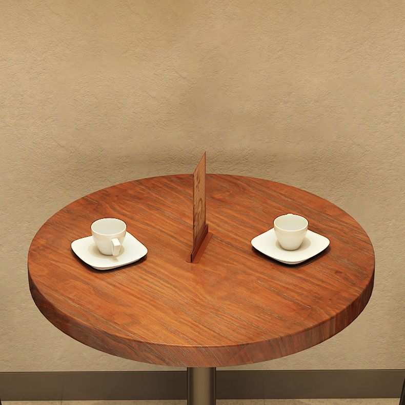 Einfacher Stil Home Wood Esstisch Rundform Tisch mit einer einzelnen Sockelbasis