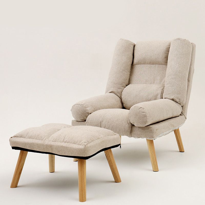 29.52"Wide Cotton Blend Arm Chair with Basic Four Legs Pillow Back Armchair