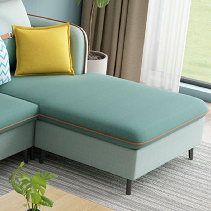 Square Arm Pillow Back Sectional Ottoman Included 4-seat Sectional Sofa