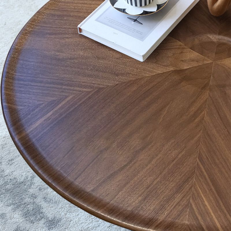 Round Square Block Base Wood/glass Modern Style Coffee Table
