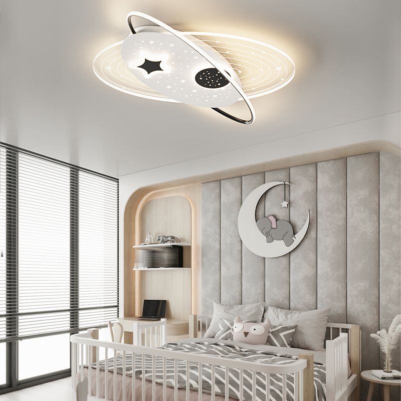 Plafonnier LED de forme ovale en fer moderne, 4 lumières, montage encastré pour chambre à coucher