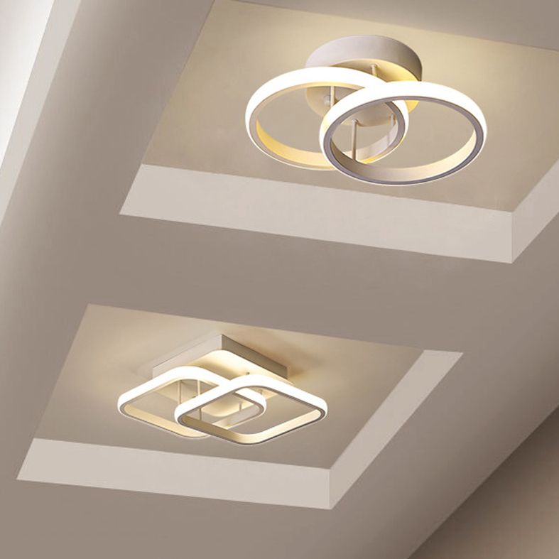 Luz de techo de metal con iluminación empotrada LED de estilo contemporáneo para dormitorio