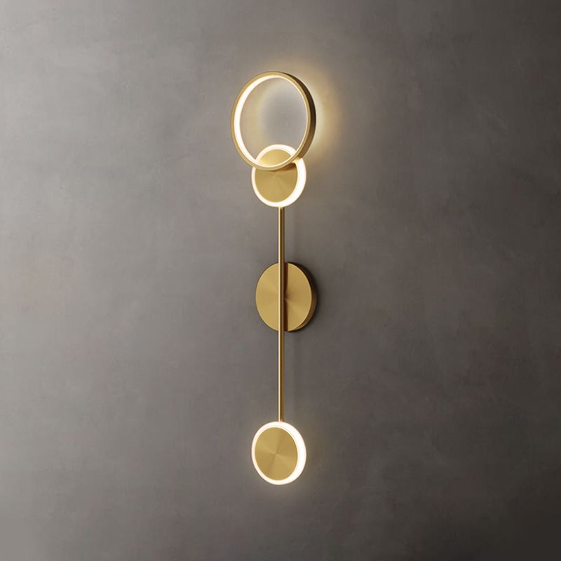 Círculo contemporáneo Luces de columna vertebral de metal múltiples luces de montaje de pared lámpara de montaje