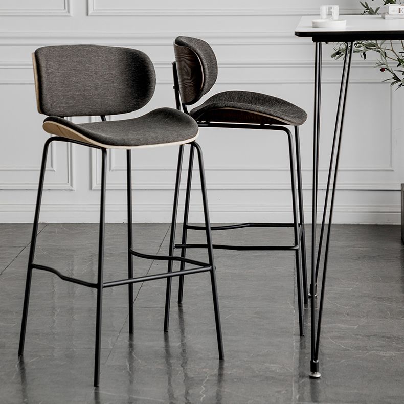 Industrial Armless Bar Stool Low Back Counter Bar Stool for Home