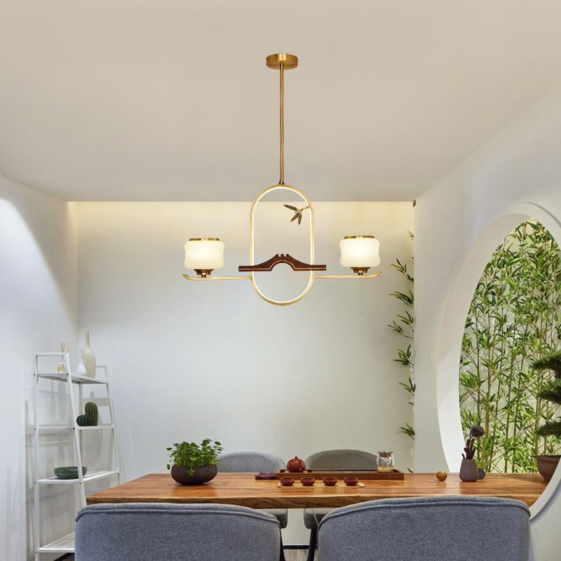 Moderne hanglampcilinder Witglas eiland hanglampen voor kookeiland