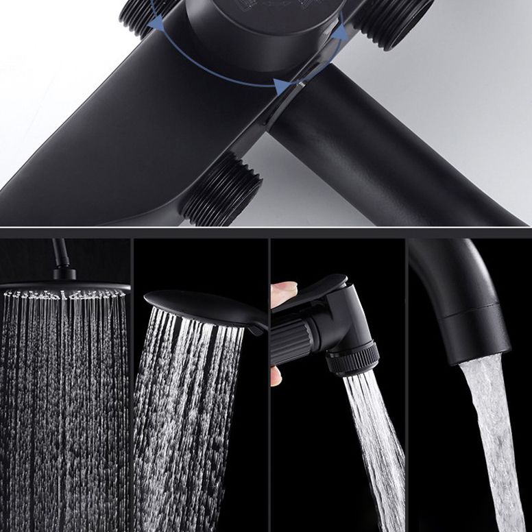 Modern Black Shower System Rain Massage Jet Lever Handle  Shower Trim
