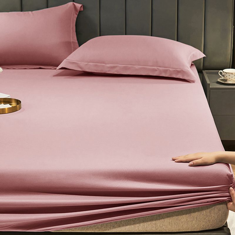 Plain Weave Sheet Solid Color Bed Sheet Breathable Cotton Fitted Sheet