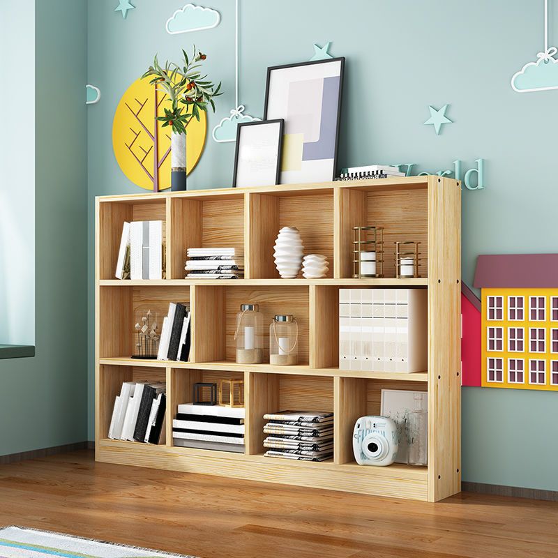 Contemporary Wood Bookcase Standard Bookshelf for Home Office 9.4" Wide