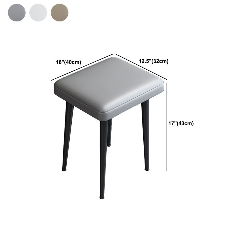 Modern 3 Drawers Vanity Desk 23.62" W Stone Top Dressing Table Stool Set