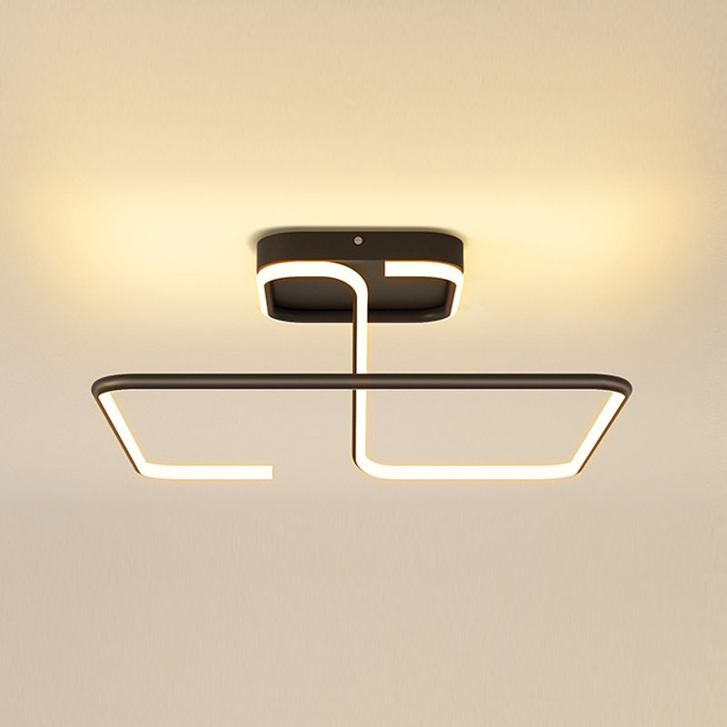 Squared Ceiling Mounted Fixture Modern Style LED Aluminum Ceiling Lighting