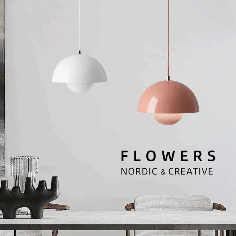 1 Light Metal Pendant Lighting Fixtures Modern Dome Dining Room Hanging Pendant Lights