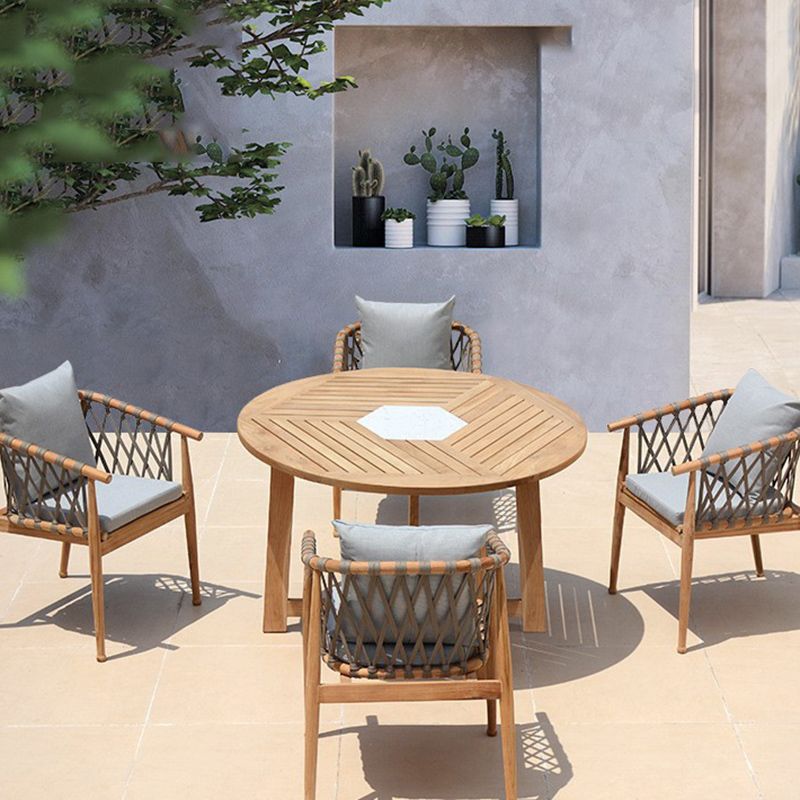 Bohemian Style Dining Set 1/4/5 Pieces Wood Dining Table Set for Patio