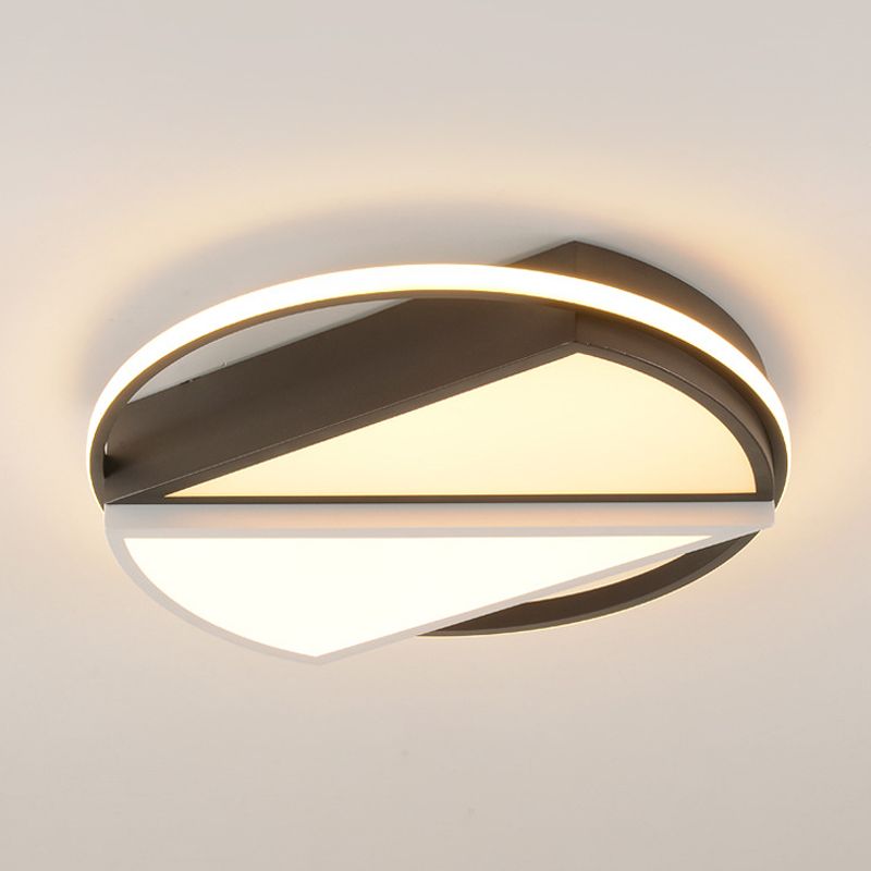 Geometrische inbouwarmatuur moderne metalen zwart-witte LED-plafondlamp voor slaapkamer