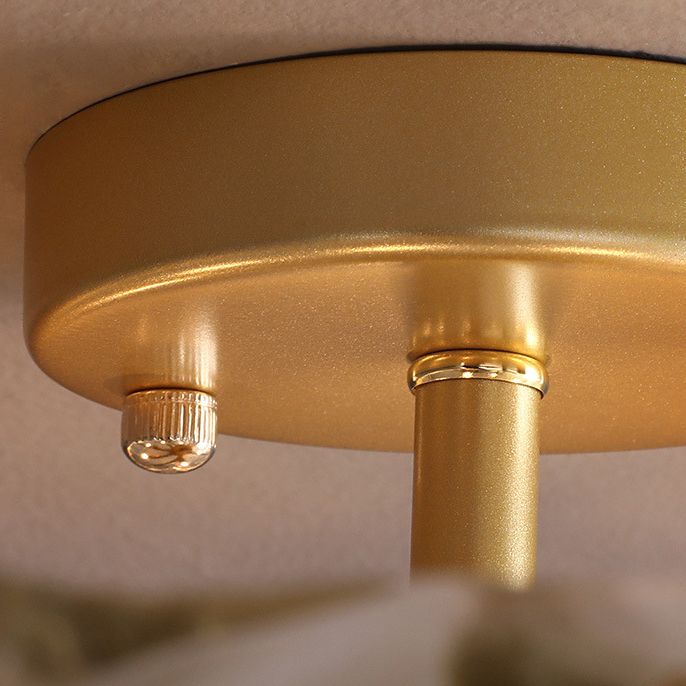 Contemporary Ceiling Lamp Simple Flush Mount Light Fixture with Glass Shade for Bedroom