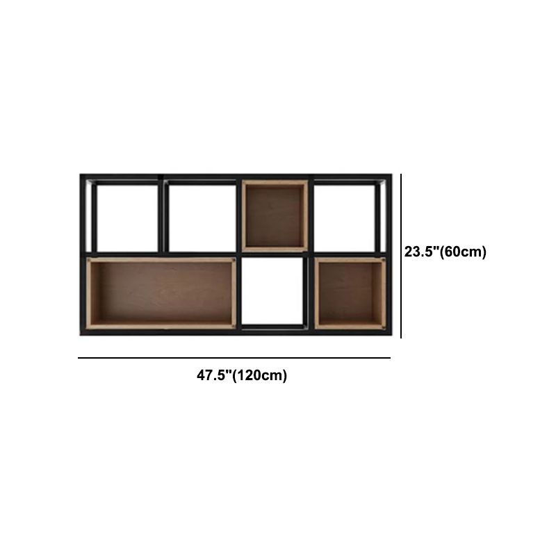 Industrial Style Bookcase Wall Mounted Bookshelf for Office and Study Room