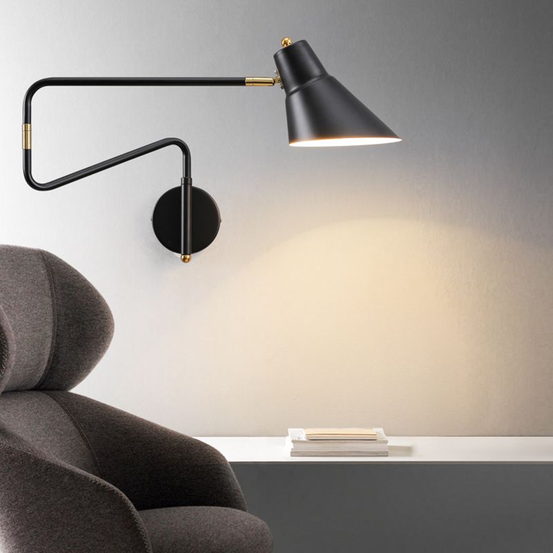 Cone Shape Metal Wall Sconces Modern 1-Light Wall Mount Light Fixture