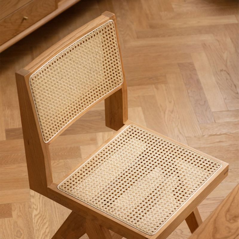 Wood Modern Dining Side Chair Cane Back Dining Chairs for Home