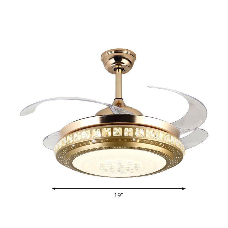Crystal Block Circle Semi Flush einfache 19 -Zoll
