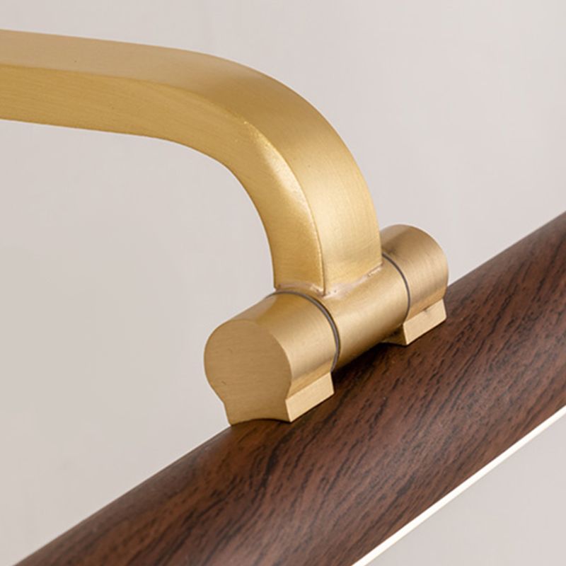 Metal Linear Shade Wall Sconce Modern Style Modern 1 Apparecchio di illuminazione da parete a specchio leggero in marrone