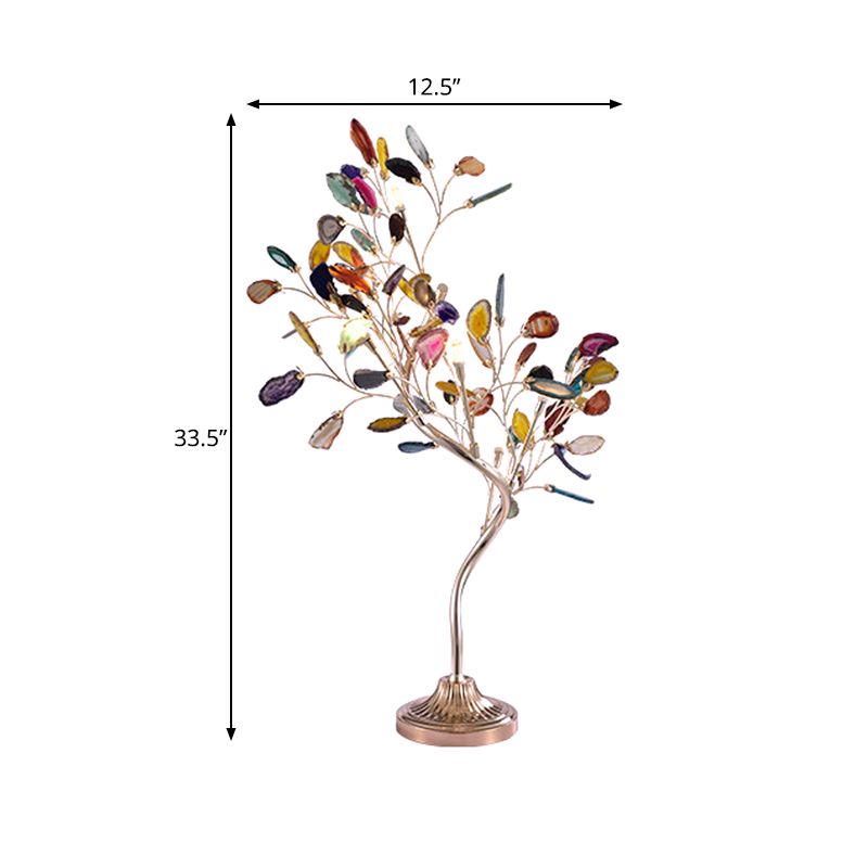 Flower Branch Shaped Acrylic Table Lighting Contemporary LED Rose Gold Desk Lamp