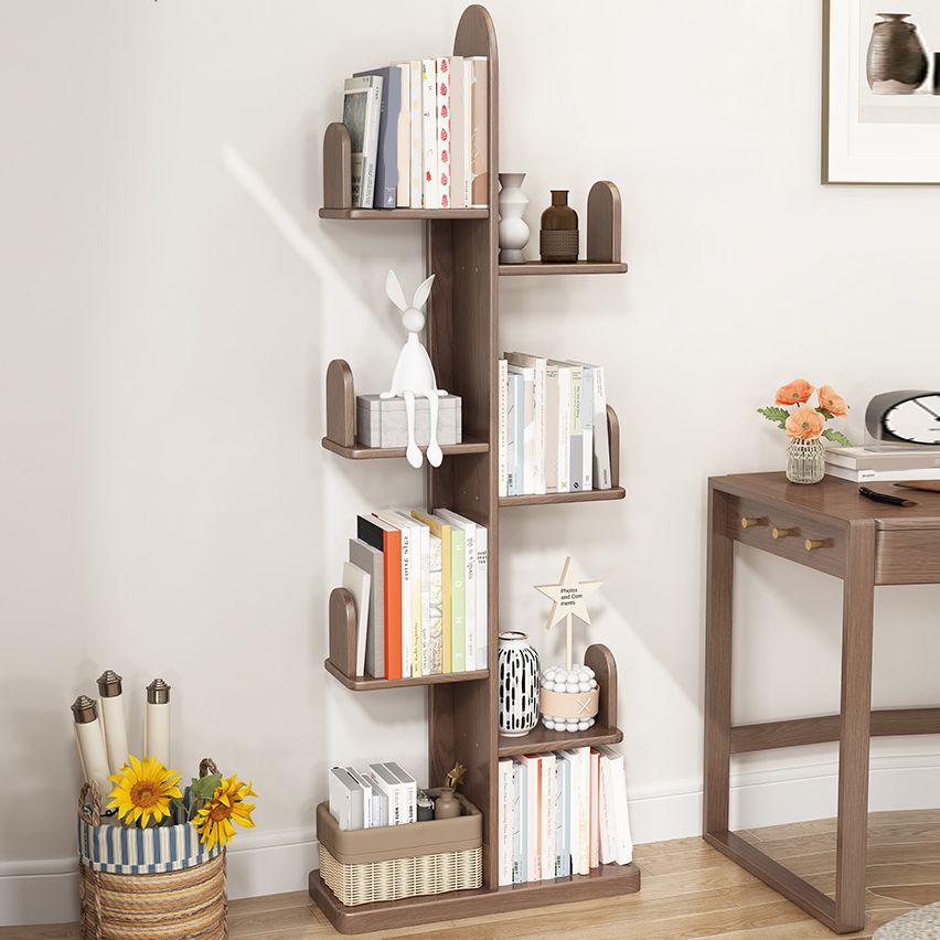 Modern Style Bookshelf Solid Wood Vertical Shelf Bookcase for Home