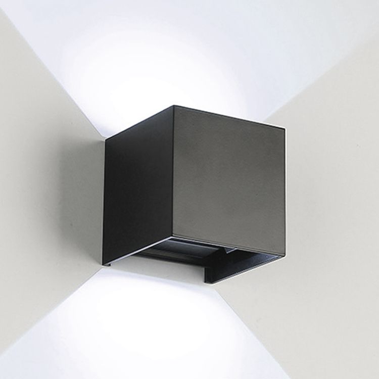 Modern Aluminum Wall Light Cube Shape 2 Lights LED Wall Washer for Outdoors