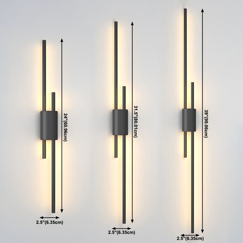 Metal Multi Lights Wall Mount Lighting Linear Modern Style Sconce Light Fixtures