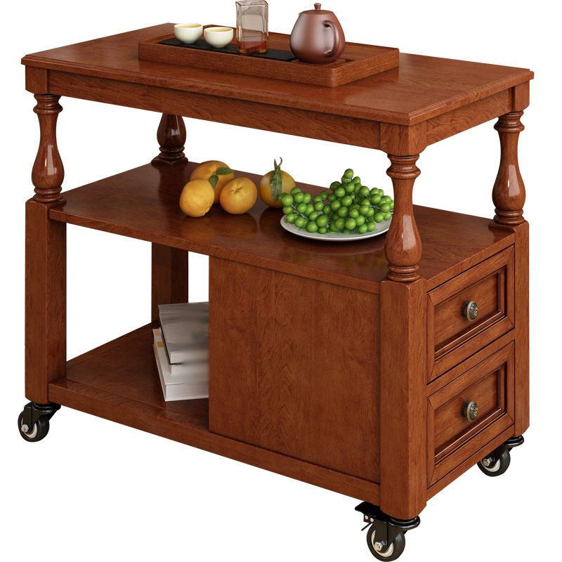 Traditional Rectangular End Table Removable Side Table with Drawer and Shelf