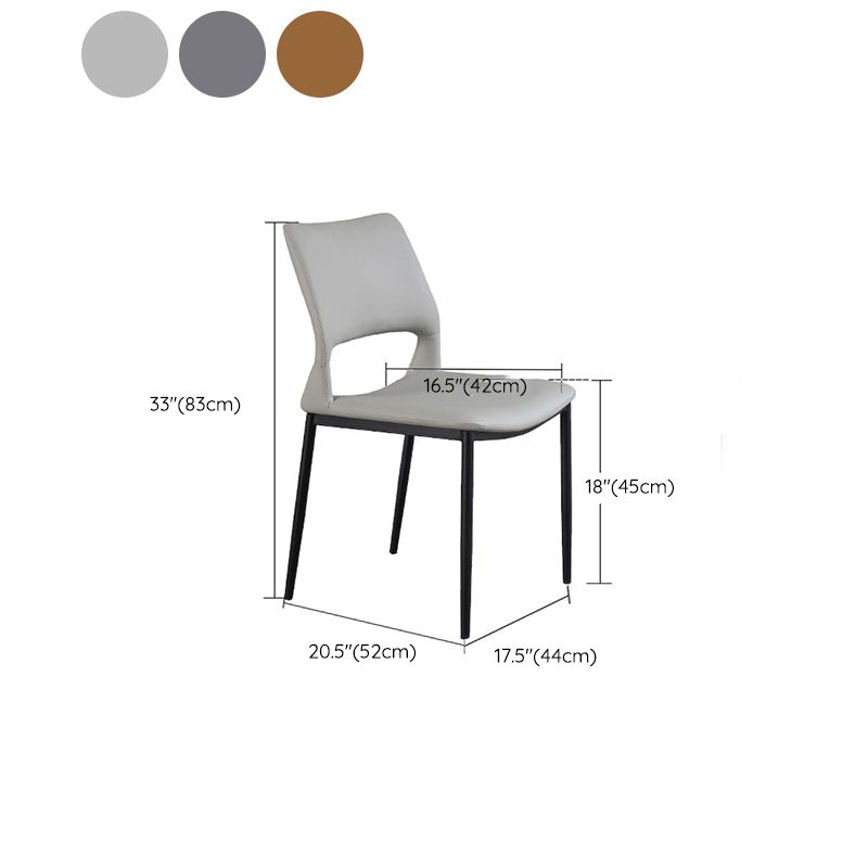 Open Back Dining Chair Contemporary Indoor Dining Side Chair