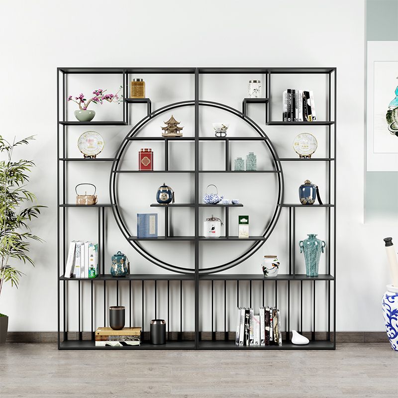 9.84"W Bookshelf Black Open Back Modern Style Bookcase for Home Office