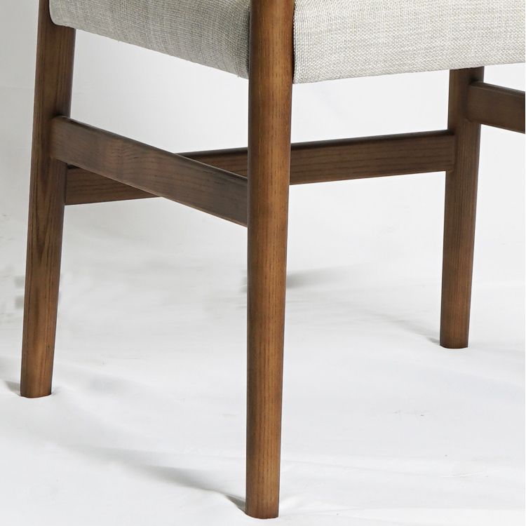 Modern Indoor Armless Dining Chairs Upholstered Linen Fabric Chair