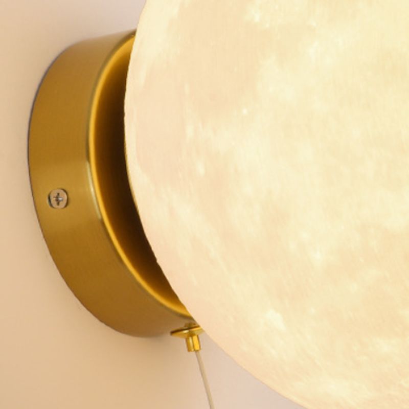 Flush Mount Metal Lighting Children Globe Shaded Wall Light for Bedroom
