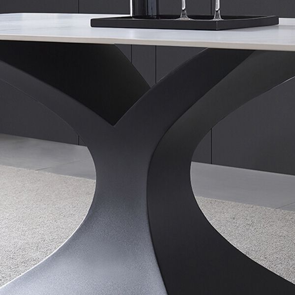 Modern Sintered Stone Top Dining Set Rectangle 1/2/5/7 Pieces Dining Room Table Set