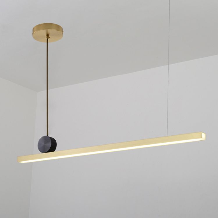 Luces lineales de la isla colgante accesorios de iluminación colgante minimalista de metal para restaurante