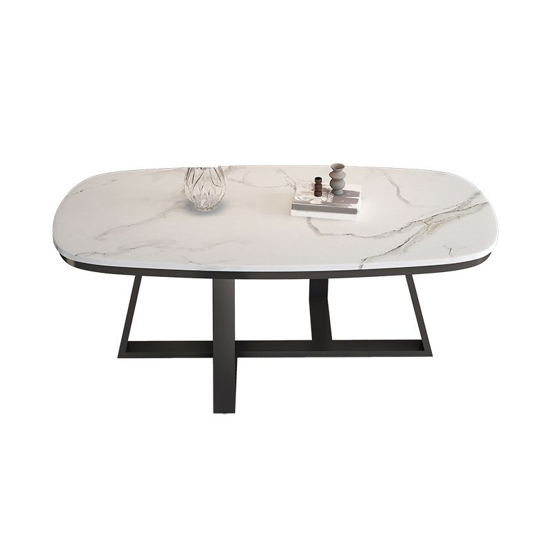 Glam Cross Legs Coffee Table Slate Rectangular Cocktail Table