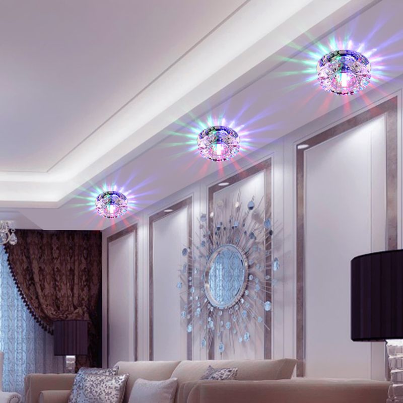 Plafoniera a LED in cristallo Plafoniera moderna da incasso per corridoio con foro 2-3,5 '' dia