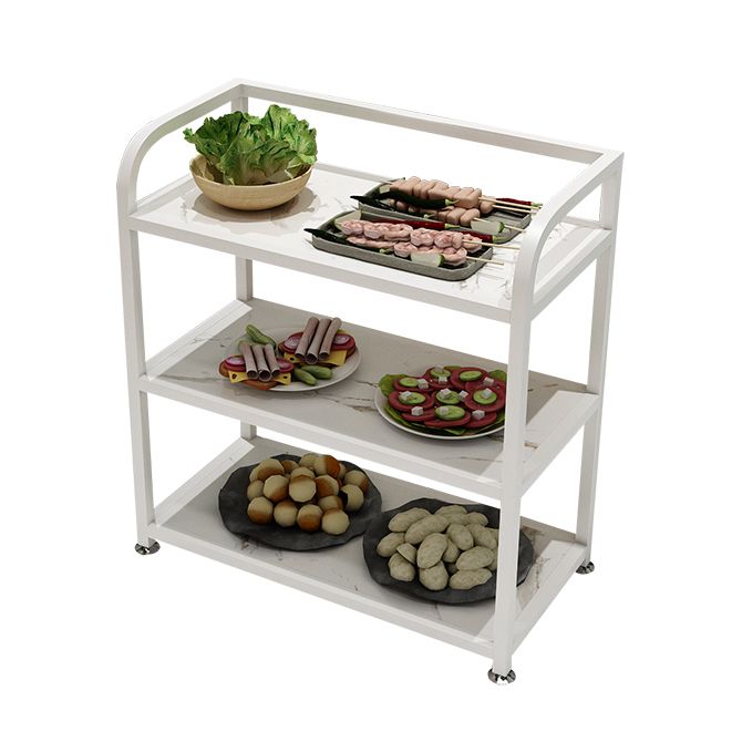 25.59"H Stationary Modern Prep Table Metal Rectangular Prep Table for Dining Room