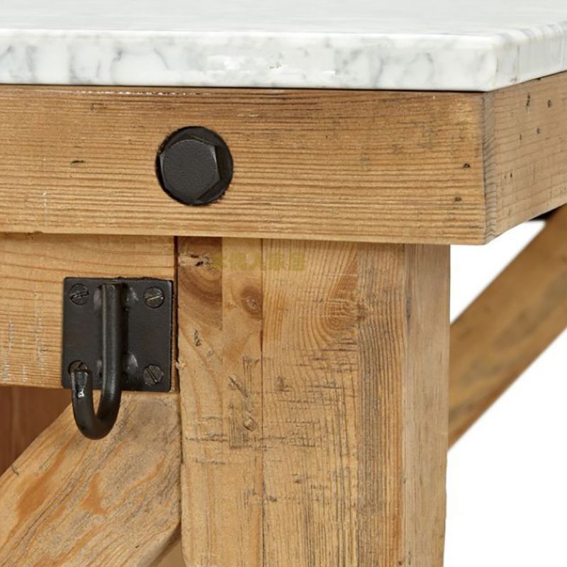 Modern Style Rolling Kitchen Cart Wood Rectangular Kitchen Island Cart