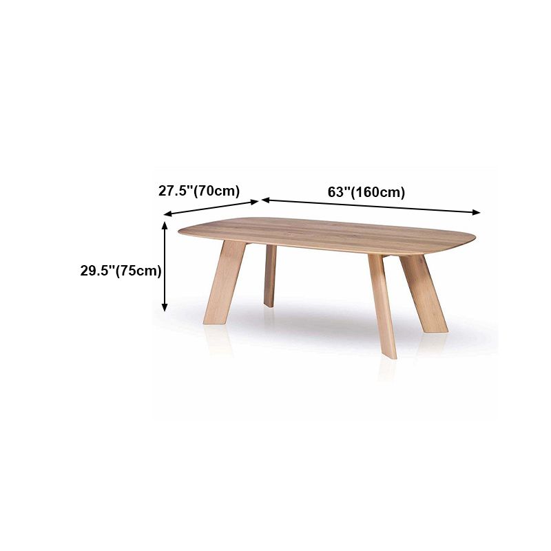 Table à manger rectangulaire en bois massif, style luxueux avec 4 pieds