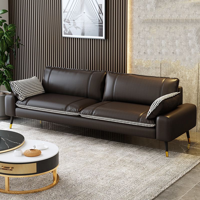 Mid-Century Modern Square Arm Sofa Pillow Back Couch for Living Room